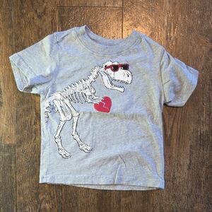 Gray Dinosaur Graphic Kids T-Shirt